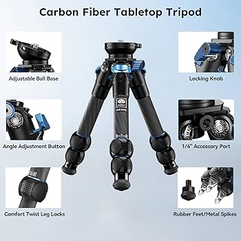 Taruri　1223 Amazon.com : SIRUI Carbon Fiber Tabletop Tripod Kit with ±15